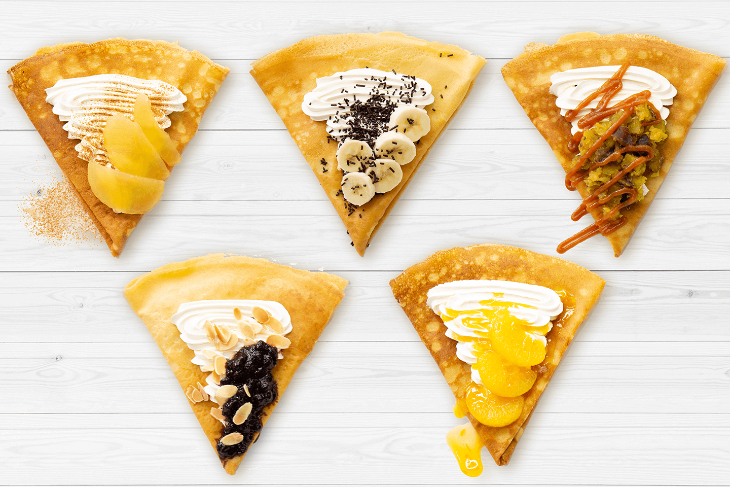 タピオカで食感UP！5種類のクレープ